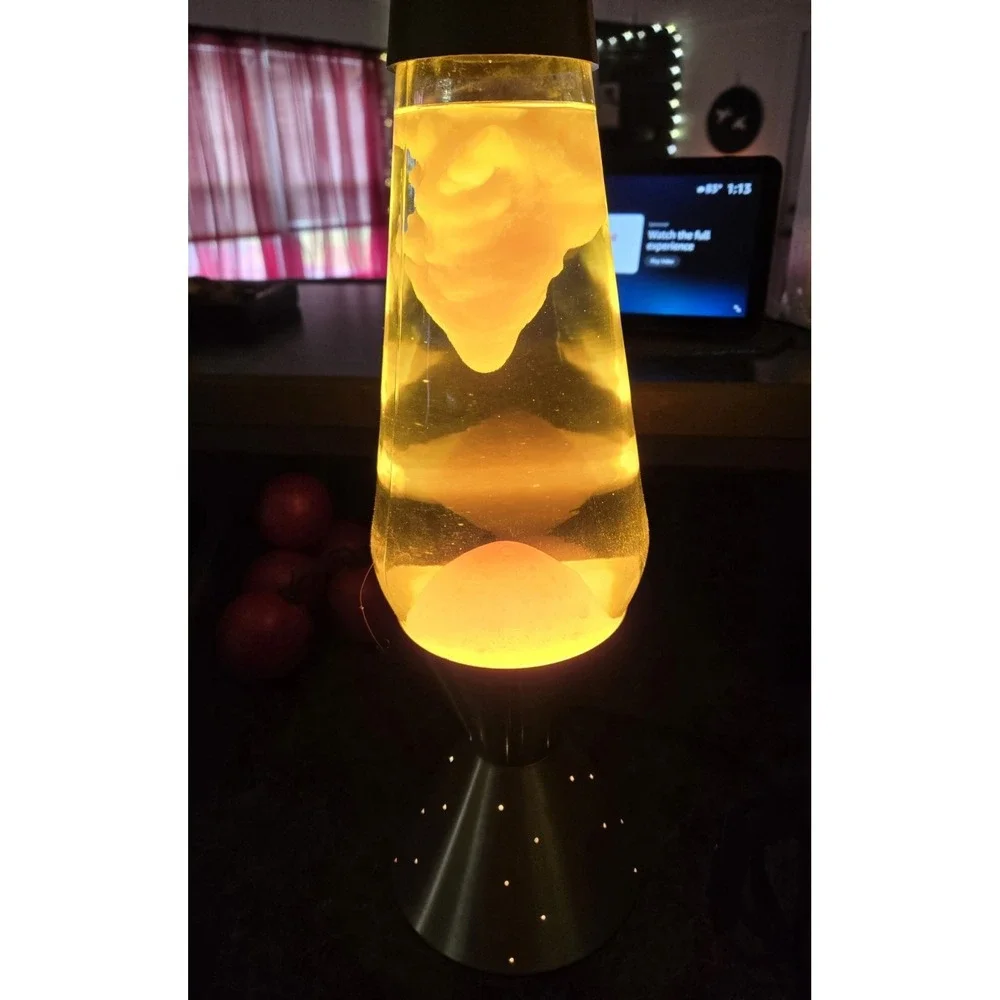 Vintage Lava Lite Lava Lamp - Starlight Series Base - Yellow Wax + Clear Liquid